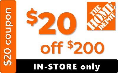 Home Depot Coupon - $20 off $200 IN-STORE ONLY