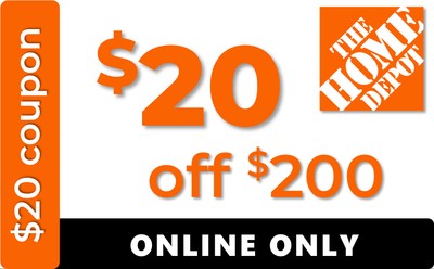 Home Depot Coupon - $20 off $200 ONLINE ONLY